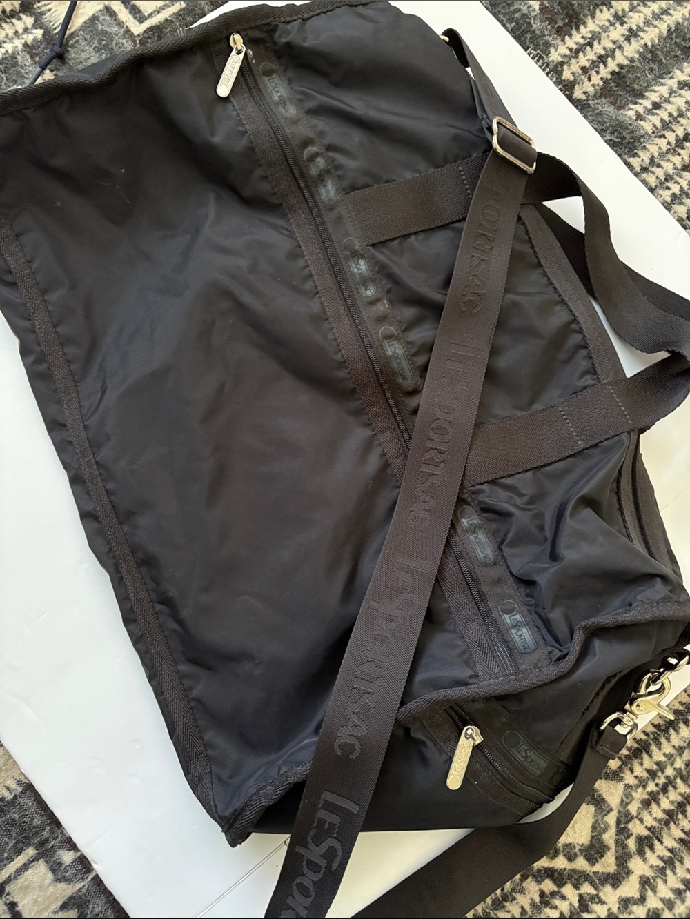 LeSportsac Black Nylon Travel Duffel